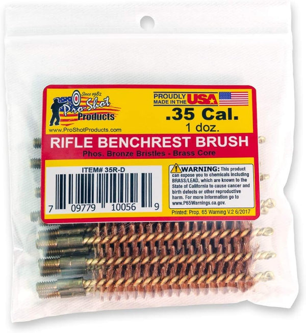 Pro-Shot Products .35 Cal. / 9mm Rifle Bore Brush Dozen Pack