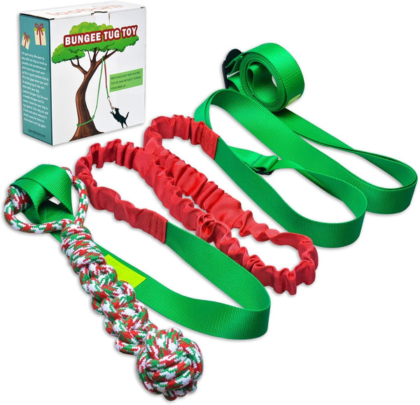 LOOBANI Outdoor Bungee Tug Toy, Hanging from Tree for Small to Large Dogs, Interactive Exercise Play Rope