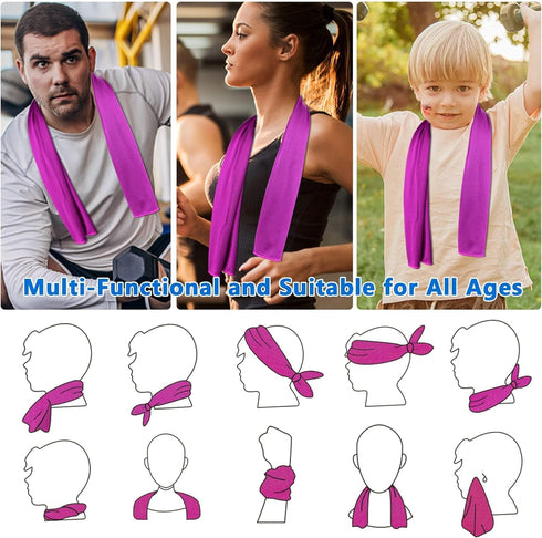 Sukeen Cooling Towel (40"x12"), Microfiber Soft Breathable Chilly Towel for Yoga, Golf, Gym, Camping, Running, Workout