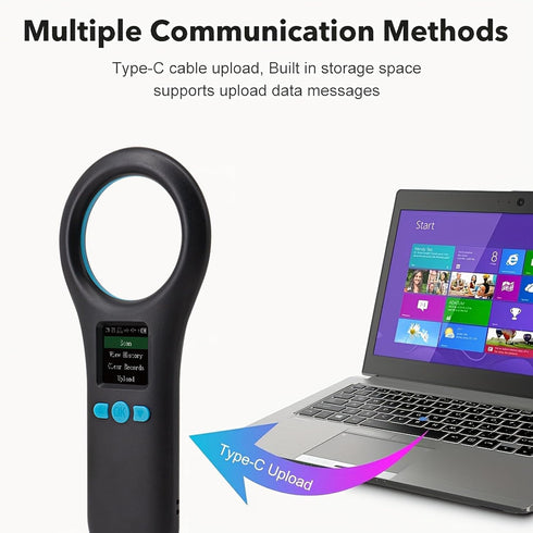 Treamvp ISO11784/85/FDX-B/EMID 134.2KHz/125KHz 500 Pet Microchip Scanner, Handheld Animal Micro Chip Reader