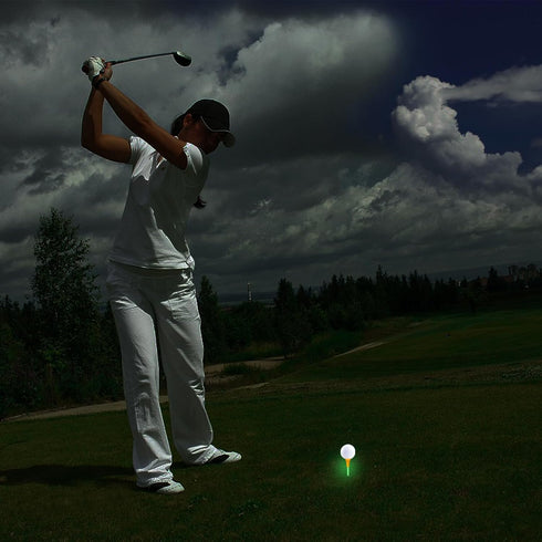 KOFULL 24 Pack Rubber Golf Tees, Glow in The Dark, 3 1/4 or 2 3/4 for Indoor Outdoor Training