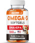 StrellaLab Omega 3 Fish Oil Pills for Dogs (180 Ct) - No Fishy Smell Softgels - Supports Joints, Brain, Heart Health