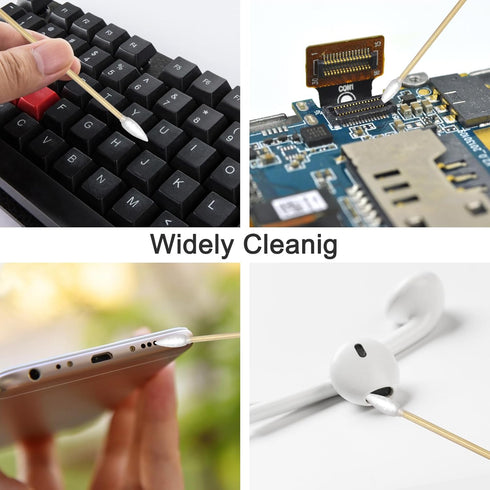Gun Cleaning Supplies, Dual-Ends Tips Swabs, 6 Inch Long Cotton Swabs with Bamboo Sticks in Storage Case for Maintenance