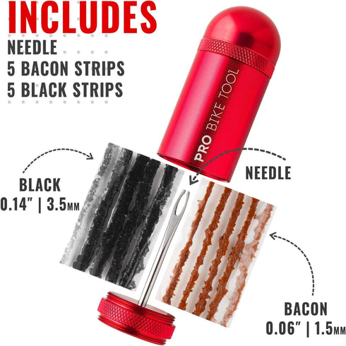 Tubeless Bike Tyre Repair Kit for MTB Road Bike Tyres Repair Puncture Puncture Puncture Staple Kit Includes Storage Can
