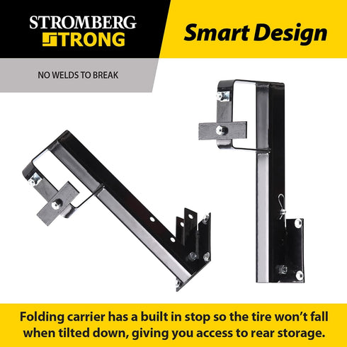 TR-2 Folding Spare Tire Carrier for RV by Stromberg Carlson - Fits 15" & 16" Wheels