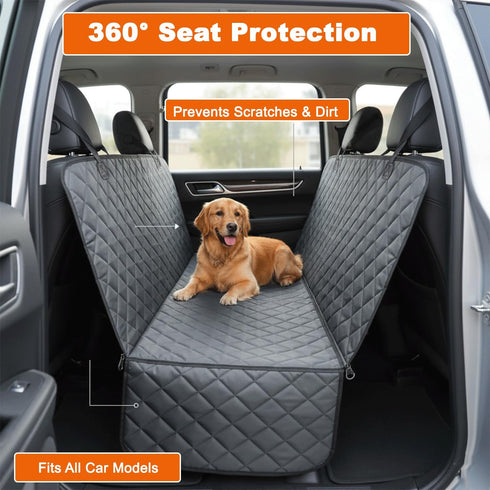 ARGNOOR 600D Hammock Dog Car Seat Cover with Free Poop Bags, Waterproof Car Seat Protector, Dog for Cars with Seatbelt
