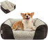 Miguel Washable Dog Bed with Removable Cushion, 30 Inch, Rectangle Bolster Cat Bed for Medium Small Dogs, Brown