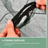 4 GLEAVI Portable Lobster and Crab Fishing Trap Mesh Net, Foldable Shrimp Cast Net with Pieces, Outdoor Angling