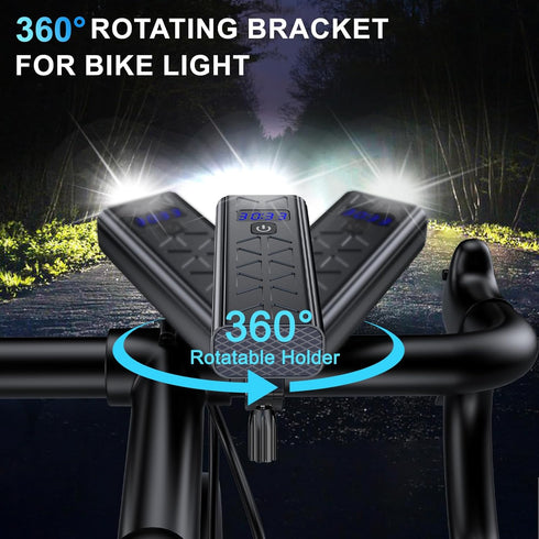 Rechargeable Bike Light Set, 8000 Lumens USB Bicycle Lights, Front Headlight and Taillight with 5+4 Light Modes,