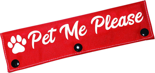 Funny Dog Leash Sleeve - Pet Me Please Wrap Alert Hanging ID Patch Tag