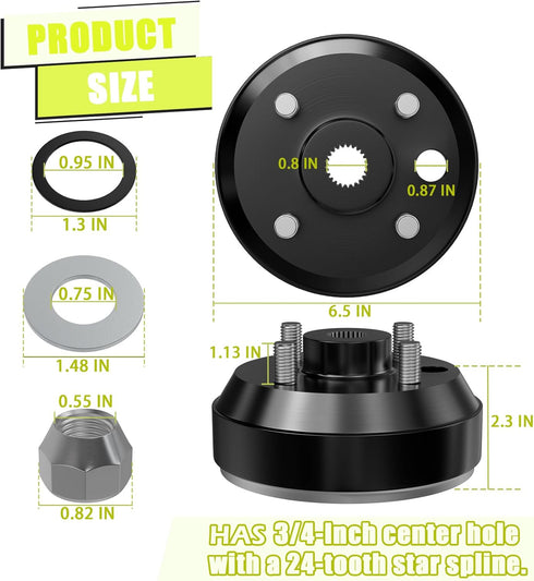 Golf Cart Brake Drum Hub Assembly, Suitable for EZGO TXT Electric Vehicles, OEM#19186-G1
