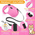 Retractable Dog Leash, 16ft Walking Leash for Small Dogs up to 77lbs, Non-Slip Handle - Pink