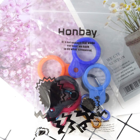 Honbay 5PCS Silicone Water Bottle Carrier Water Bottler Holder with Metal Keychain Clip Ring for Outdoor Activities