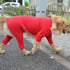 Lovelonglong Red Dog Pajamas, Lightweight Pure Cotton Jumpsuits, 4 Legs Onesies T-Shirt for Large Medium Small Dogs