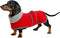 Geyecete Dachshund Sweaters - Red-L Dachshund Coat with Padded Fleece Lining and High Collar, Dog Snowsuit Adjustable