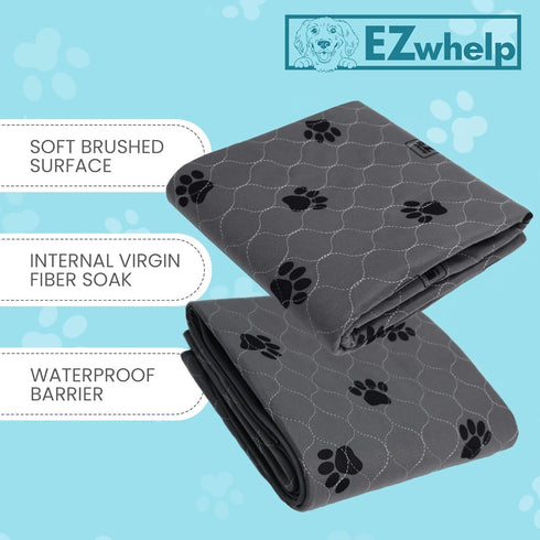 EZwhelp Reusable Quick Dry Pad, Waterproof Pet Pee Pads for Large Dogs, Non-Slip Training Pads, Pack of 2