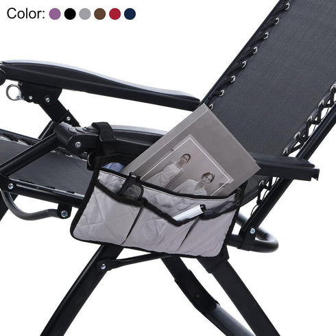 4 PATIKIL Beach Chair Armrest Bag, Waterproof Beach Chair Hanging Storage Pouch Arm Rest Magazine Snack Bag