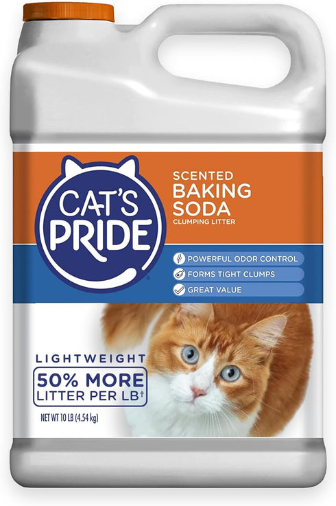 Cat's Pride Lightweight Clumping Litter, Baking Soda - 10 Pounds, Powerful Odor Control, Scented