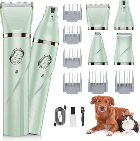 Lanumi 4 in 1 Dog Pet Clipper Trimmer Set Rechargeable Paw Trimmer