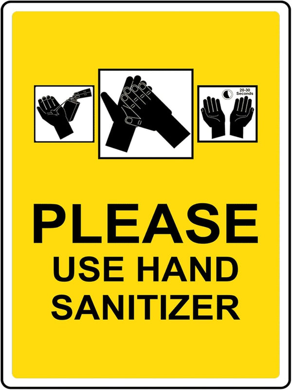 The Sign Studio 12" x 18" Aluminum Sign - Please USE Hand SANITIZER - UV