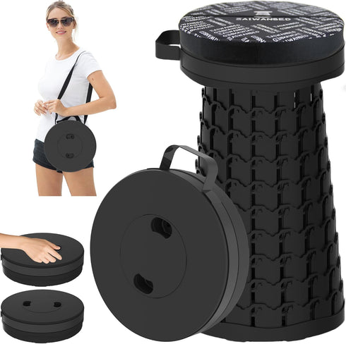 2026 Upgraded 45cm Collapsible Stool with Cushion, Maximum Loading 440 Pounds, Portable