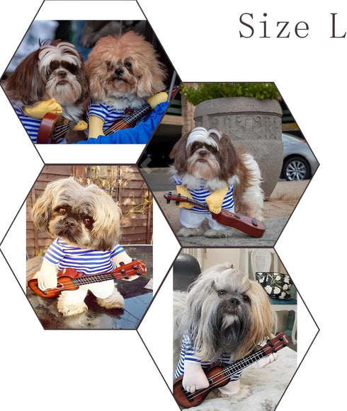 NACOCO Pet Guitar Costume Dog Costumes Cat Halloween Christmas Cosplay Party Outfit Clothes (L)
