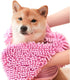 Dog Towel - Microfiber Super Shammy Quick Dry Bath Towels for Small, Medium, Large Dogs and Cats (Medium, Pink)