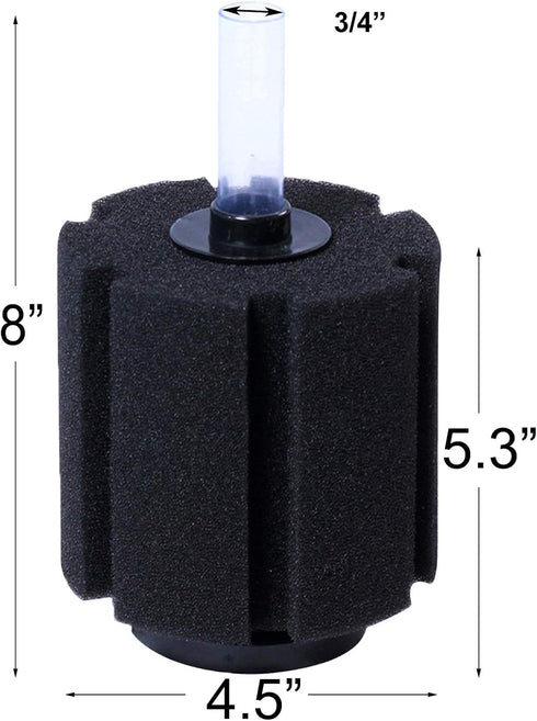 AQUANEAT Aquarium Bio Sponge Filter Breeding Fry Betta Shrimp Nano Fish Tank, 3pcs (Large up to 60Gal)