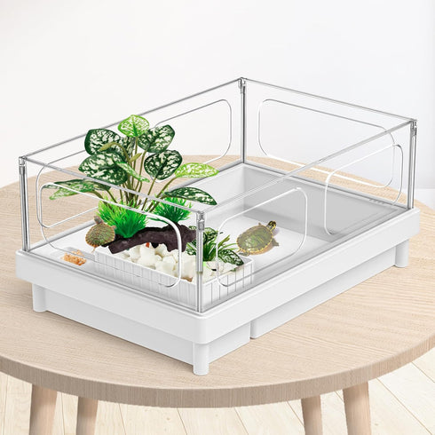 Reptile Artificial Plants, Terrarium Decorations, Aquarium Fish Tank Plant, Amphibian Habitat Accessories (M
