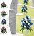 Gooddyiyukey Artificial Grave Flowers for Cemetery, Mothers Day Grave Decorations, Faux Fake Red White Blue Silk Roses