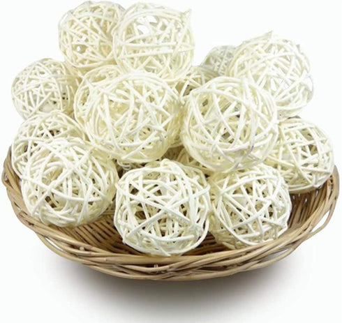Tfwadmx 10 Pcs Willow Ball, Bird Foraging Toys, Small Animal Chew Toy for Parrot, Macaw, Hamster, Guinea Pig