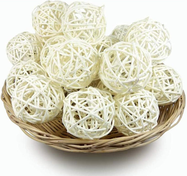 Tfwadmx 10 Pcs Willow Ball, Bird Foraging Toys, Small Animal Chew Toy for Parrot, Macaw, Hamster, Guinea Pig