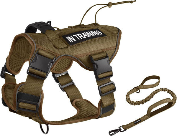 Petmolico Tactical Dog Harness with Leash, No Pull Harness for Medium Dogs, Hiking Training Military Service with