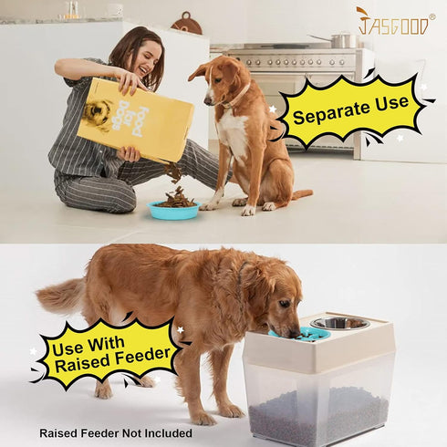 JASGOOD Slow Feeding Dog Bowl for Raised Pet Feeders, Blue Maze Food Water Bowl, Fit Opening 7.5"-8"