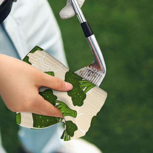 Zhbvncp 16x24 Inch Green Broccoli Microfiber Golf Towel with Carabiner Clip, Absorbent Waffle Weave Towel for Golf Bags