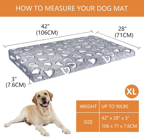 VANKEAN Dog Crate Mat Reversible Cool and Warm, Stylish Dog Bed with Waterproof Inner Linings, Removable Machine