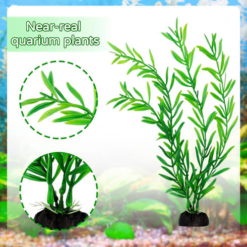 25pcs Green Aquarium Decorations, Fish Tank Plants, Plastic Decor, Fish Tank Accessories, Aquarium Decor