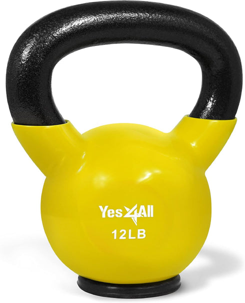 Yes4All Kettlebells, Rubber Base Kettlebell Set for Women, Strength Training Weights (10-65 lbs)