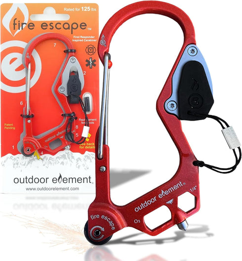 Fire Escape Emergency Tool, Multi Tool with Seatbelt Cutter, Window Breaker, Carabiner