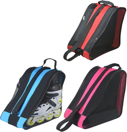 Roller Skate Bag with Adjustable Shoulder Strap, Large Capacity for Quad, Inline, Ice & Roller Skates