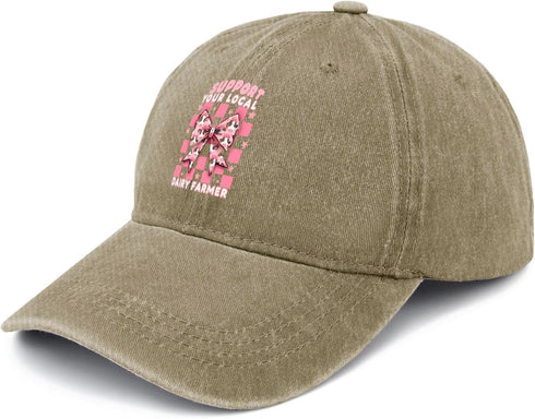 Tywonmy Support Your Local Dairy Farmer Hat for Men Funny Baseball Hats Funny Birthday Gifts for Men