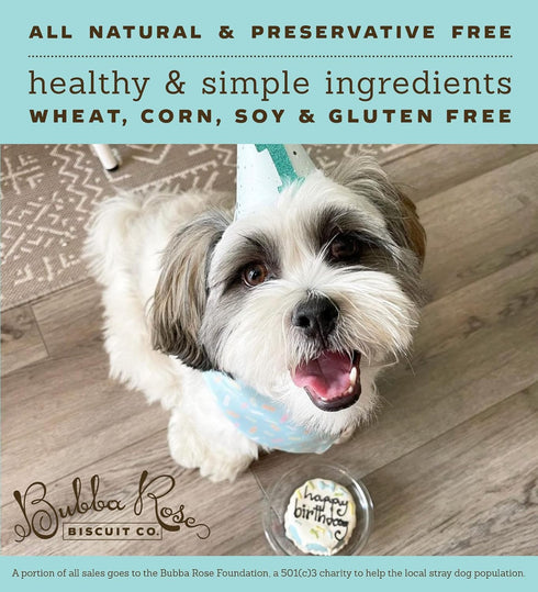 Biscuit Company Blue Dog Birthday Baby Cake - Crunchy Biscuit Texture, Natural Gourmet Pet Treat, 3 Inch