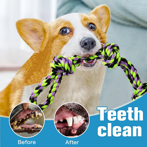 UPSKY Nearly Indestructible Dog Rope Toys, Chew Toys for Medium to Large Breeds, Tug Toy
