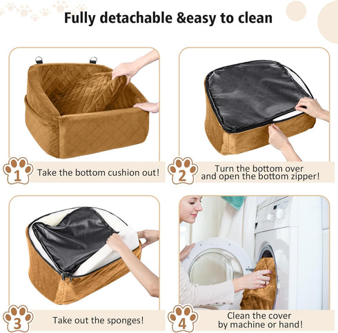30lbs,Pet NEEZUKAR Dog Car Seat for Small Medium Dogs,Detachable Washable Dog Booster Seat Under Car Seat Travel Bed