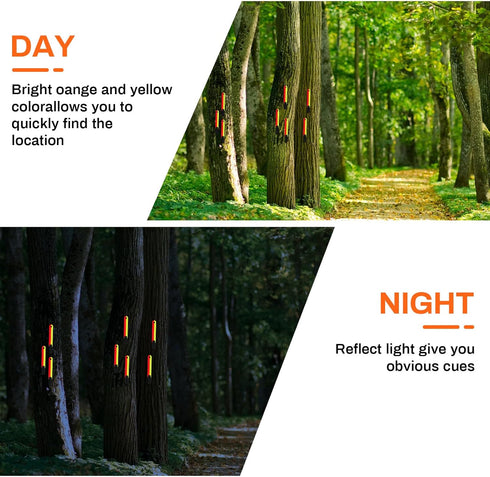 High Visibility Trail Markers, Reflective Trail Markers with Clips for Tree Stand Hunting, Outdoor Hiking Camping