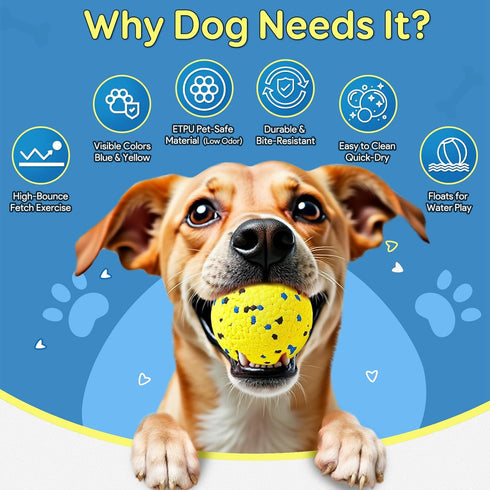(4 Kimee Dog Balls Tennis Ball Toys Dog Toys for Aggressive Chewers Durable Teething Chew Toys Water Toy Fetch Ball