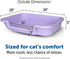 KittyGoHere Senior Cat Litter Box - 1 Pack Large Storybook Lavender Low Entrance, Perfect for Senior Cats