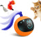 Migipaws Interactive Cat Ball Toy Set, Automatic Rolling Chase Ball with Fluffy Tail, Rechargeable (Orange)