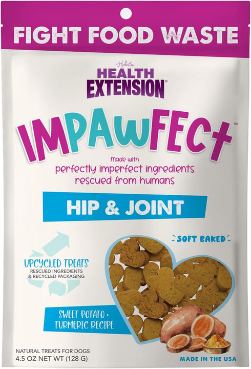 Health Extension ImpawFect Soft Baked Chew Dog Treat, Non-GMO, Hip & Joint Support, Sweet Potato, 4.5 oz