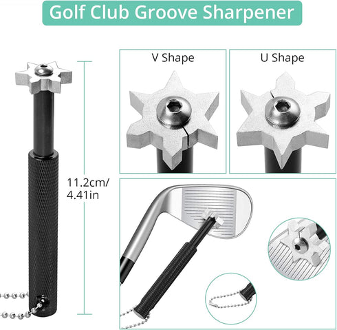 VINTEAM Golf Accessories Gift Set, Includes Towel, Club Brush, Divot Repair Tool, and Golf Tee Holder
